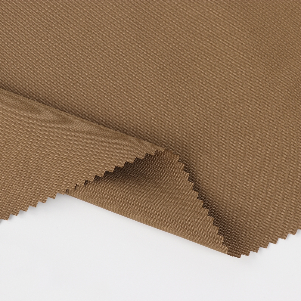 Brown woven functional fabric swatch